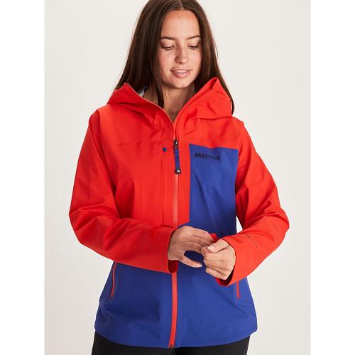 Marmot Huntley Rain Jacket For Womens Red Blue JOI564019